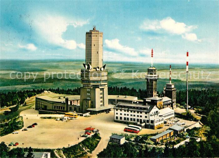 Grosser Feldberg Taunus Fliegeraufnahme mit Fernseh UKW und Fernmeldeturm