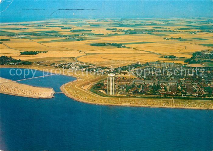 Buesum Nordseebad Sandstrand an der Perlebucht Fliegeraufnahme
