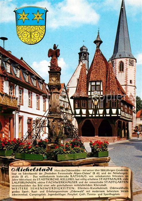 Michelstadt Rathaus Stadtkirche Brunnen