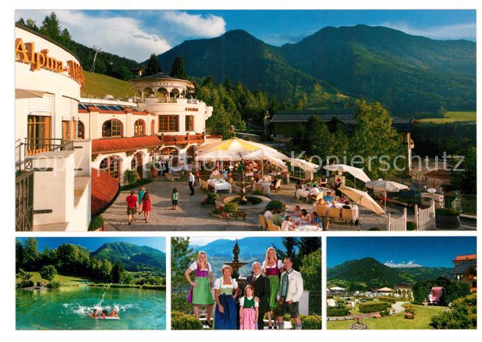 St Johann Tirol Alpina Wellness und Sporthotel Terrasse Schwimmbad Fam Schwarz