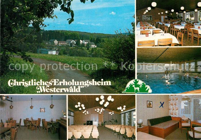Rehe Westerwald Christl Erholungsheim Speisesaal Hallenbad Hauskapelle Zimmer