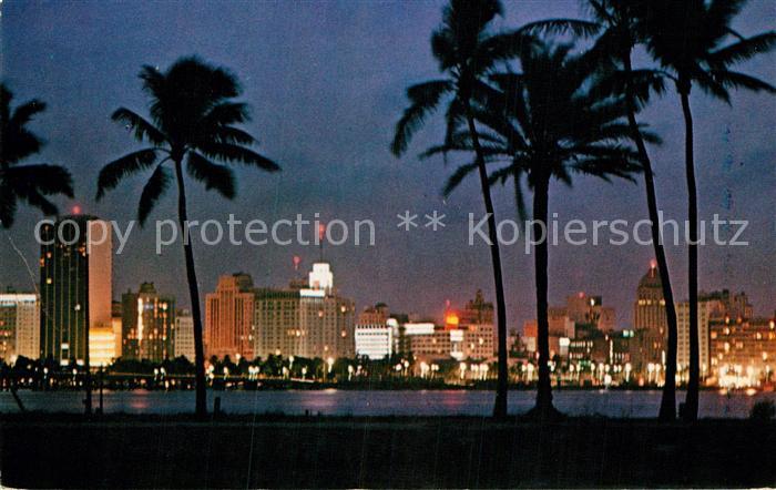 Miami Beach Tropical panorama of Miami sunset