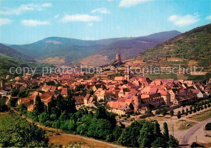 Kaysersberg Haut Rhin Vue generale vers la crete des Vosges