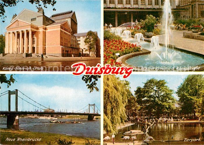 Duisburg Ruhr Koenig Heinrich Platz Wasserspiele Koenigstrasse Neue Rheinbruecke