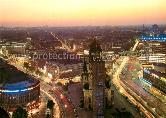 BERLIN  CITY Stadtblick mit Kaiser Wilhelm Gedaechtnskirche bei Nacht