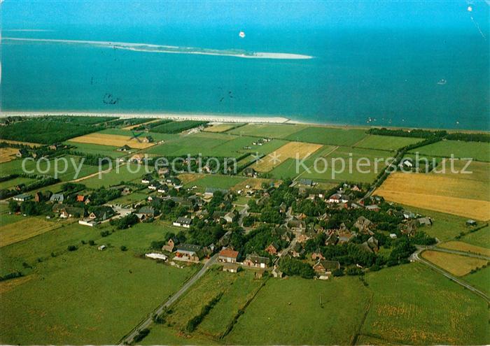 Utersum Fliegeraufnahme mit Odde auf Amrum