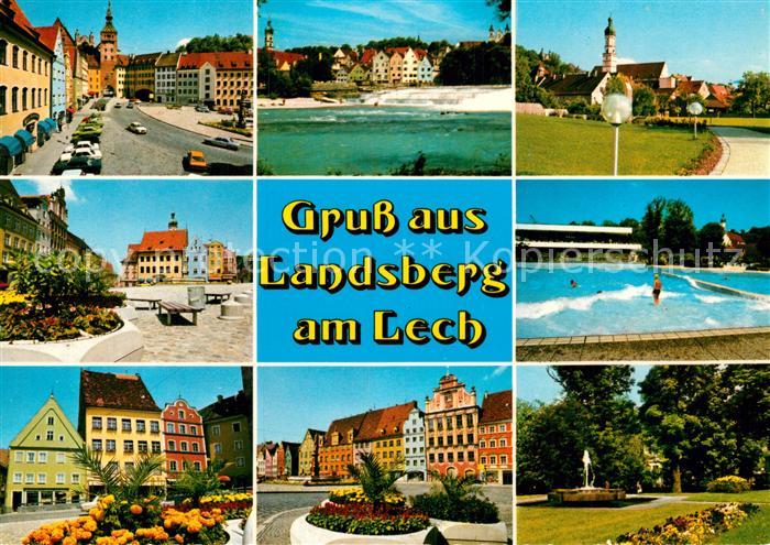 Landsberg Lech Ortsansichten Schwimmbad Park Marktplatz