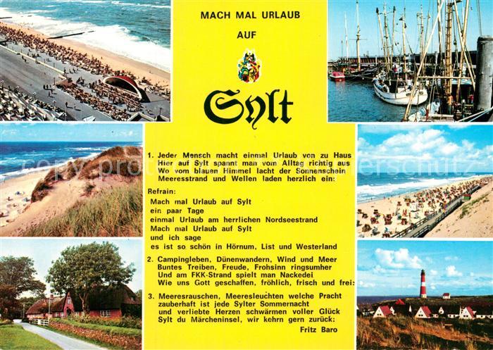 Sylt Strand Duenen Inselhaeuser Hafen Leuchtturm