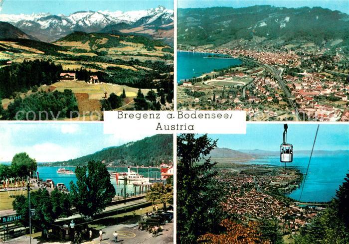 Bregenz Bodensee Panorama Fliegeraufnahme Seeanlagen mit Pfander
