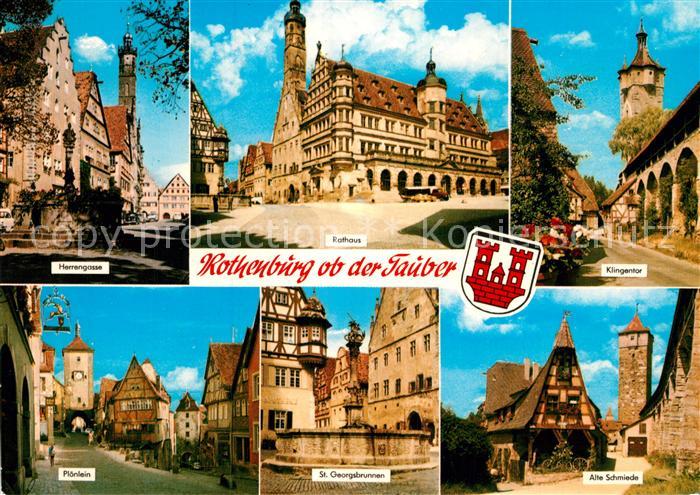 Rothenburg Tauber Herrengasse Rathaus Alte Schmiede Ploenlein Klingentor
