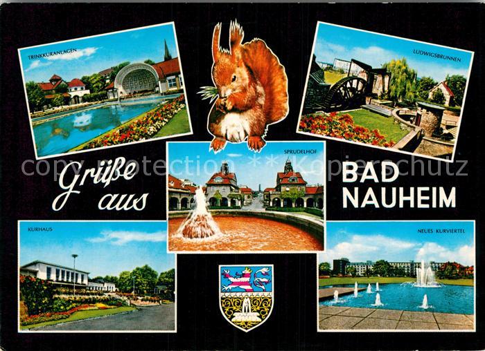 Bad Nauheim Trinkkuranlagen Eichhoernchen Kurhaus Ludwigsbrunnen