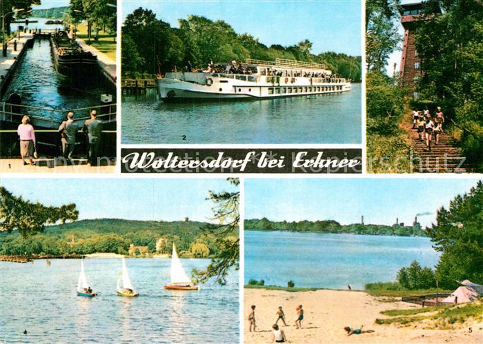 Woltersdorf Erkner Schleuse Motorschiff Flakensee Zeltplatz