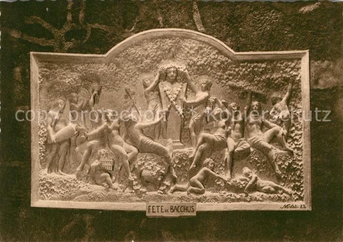 Reims Champagne Ardenne Bas-Relief Sculpte La Fete de Bacchus