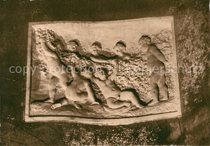 Reims Champagne Ardenne Bas-Relief Sculpte Jeunes Maraudeurs