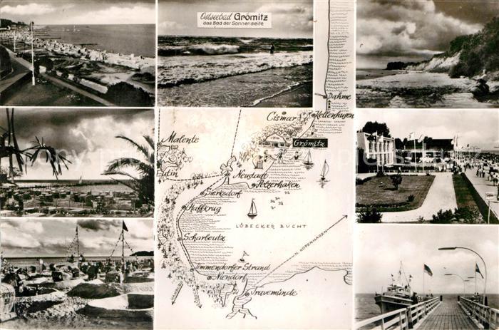 Groemitz Ostseebad Promenade Seebruecke Flut Landkarte