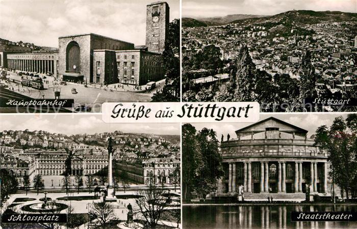 STUTTGART CITY Hauptbahnhof Schlossplatz Staatstheater Teilansicht