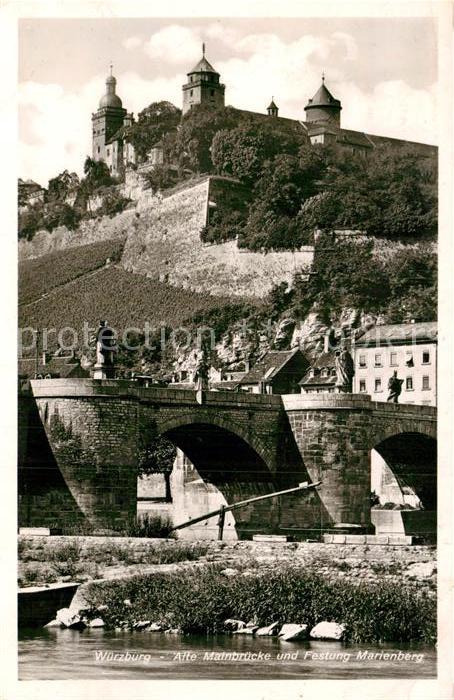 Wuerzburg Mainbruecke Festung Marienberg