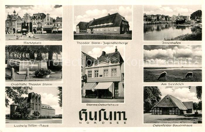 Husum Nordfriesland Marktplatz Grabstaette Theodor Storm Ludwig Nissen Haus Seed