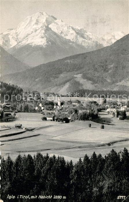 Igls Tirol Teilansicht mit Habicht
