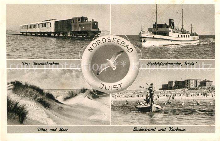 Juist Nordseebad Inselb?hnchen D?ne Meer Badestrand Kurhaus Seeb?derdampfer Fris