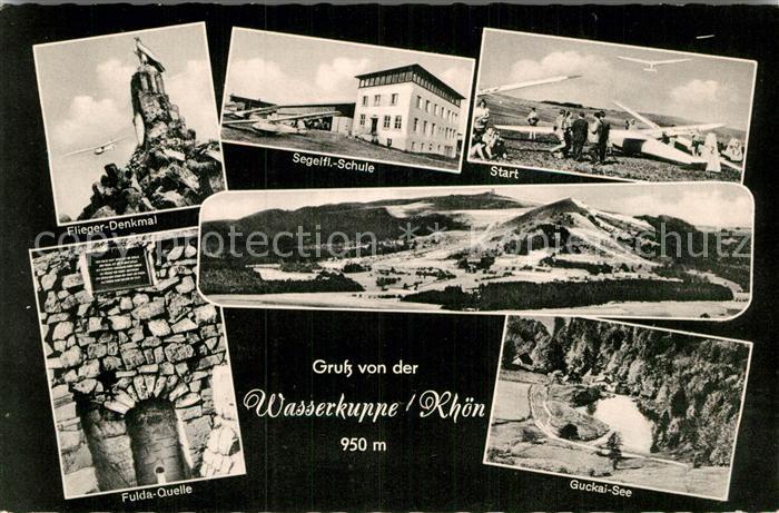 Wasserkuppe Rhoen Flieger Denkmal Fulda Quelle Guckai See Start Segelfliegerschu