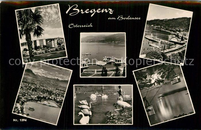 Bregenz Bodensee Fliegeraufnahme Seilbahn Hafen Schwaene