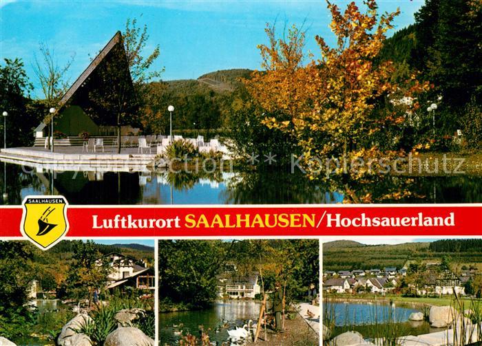 Saalhausen Sauerland Kurpark Pavillon See Uferpartie