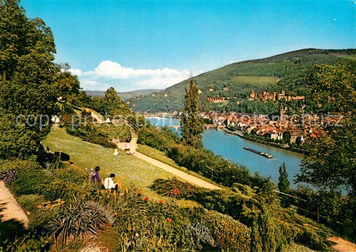 Heidelberg Neckar Blick vom Philosophenweg