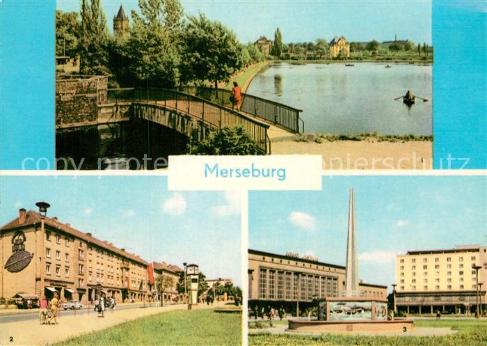 Merseburg Saale Gotthardteich Ernst Thaelmann Strasse Bahnhof Hochhaus Kosmonaut