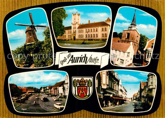 Aurich Ostfriesland Schloss Markt Muehle Lamberti Turm