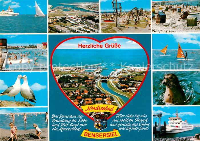 Bensersiel Fliegeraufnahme Moewen Strandleben Hafen Robbe