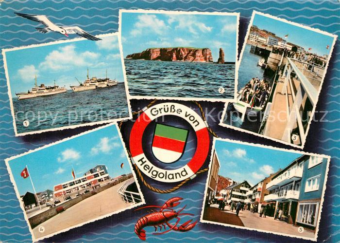 Helgoland Seebaederschiffe Wappen von Hamburg Bunte Kuh Landungsbruecken Unterst