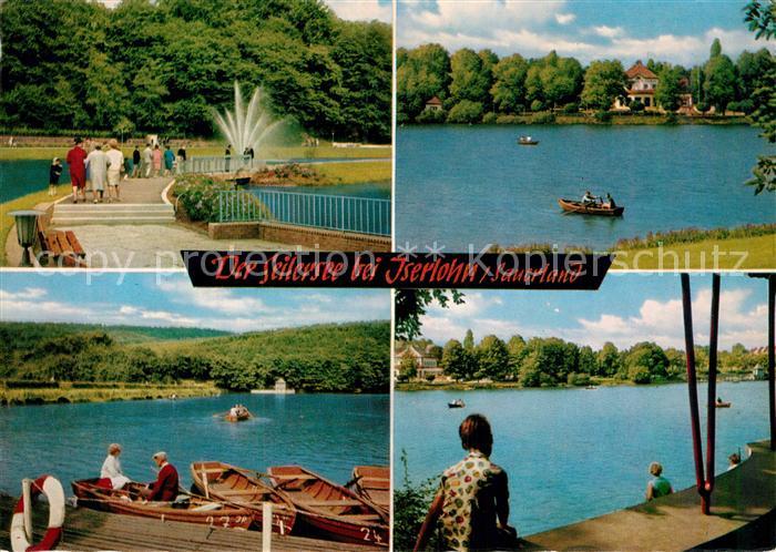 Iserlohn Seilersee Ruderboote Teilansicht Fontaene