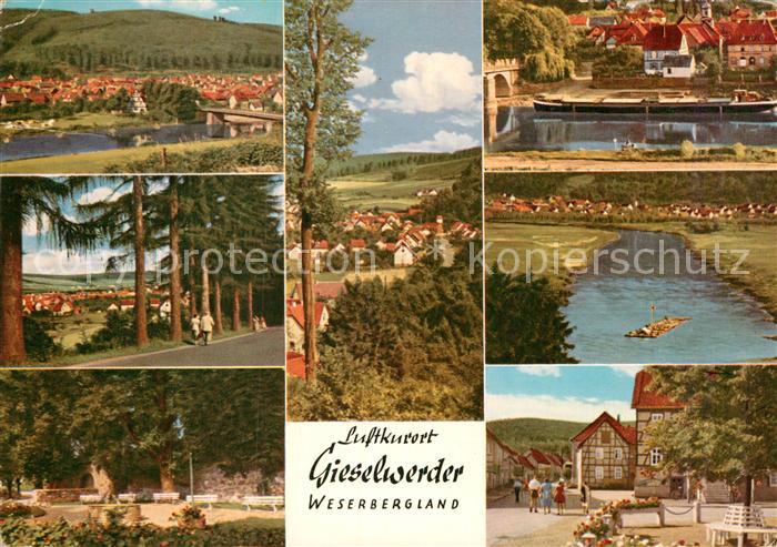 Gieselwerder Partie an der Weser Park Allee Panorama