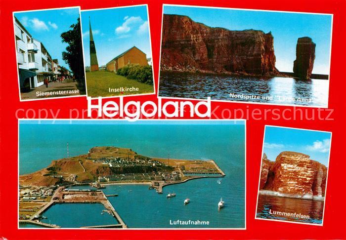 Helgoland Inselkirche Siemensterrasse Fliegeraufnahme Lummenfelsen Lange Anna