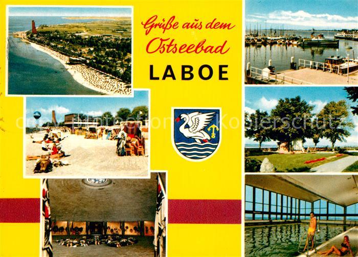 Laboe Fliegeraufnahme Leuchtturm Schwimmbad Park Hafen