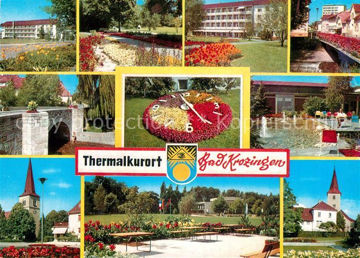 Bad Krozingen Kurpark Kirche Bruecke Blumenuhr ParkCafe