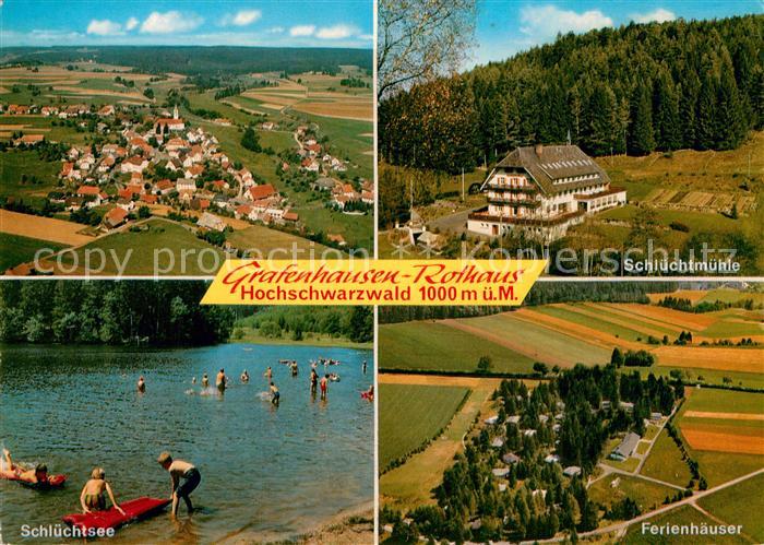 Grafenhausen Schwarzwald Fliegeraufnahme Schluechtmuehle Schluechtensee Ferienha