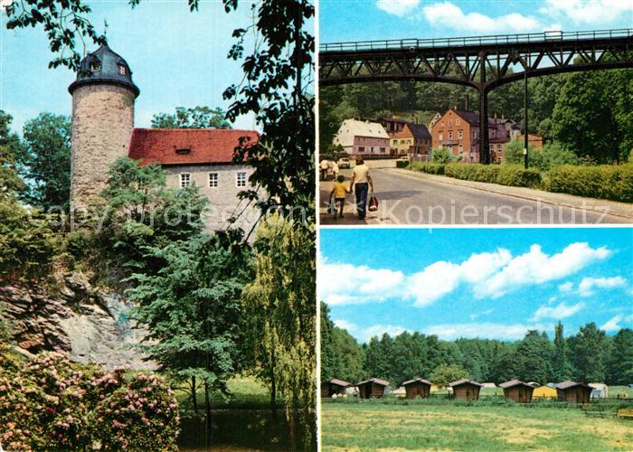 Karl-Marx-Stadt Burg Rabenstein Alter Eisenbahnviadukt Zeltplatz