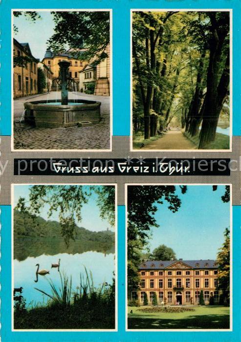 Greiz Thueringen Roehrenbrunnen Leninpark Parksee Sommerpalais