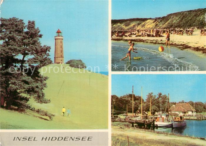Insel Hiddensee Leuchtturm Strand im Kloster Hafen