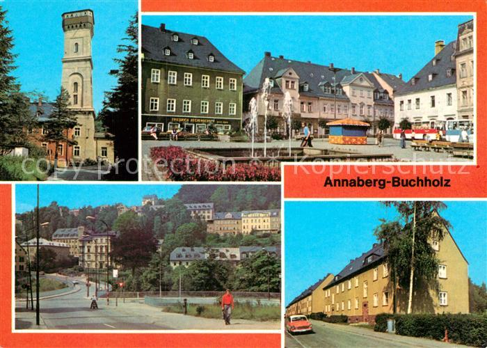 Annaberg-Buchholz Erzgebirge Poehlberg Markt Ortsblick Friedrich Engels Strasse