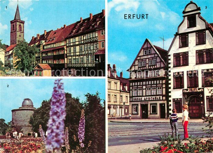 Erfurt Kraemerbruecke Nordseite IGA Volkssternwarte Weinrestaurant Hohe Lilie