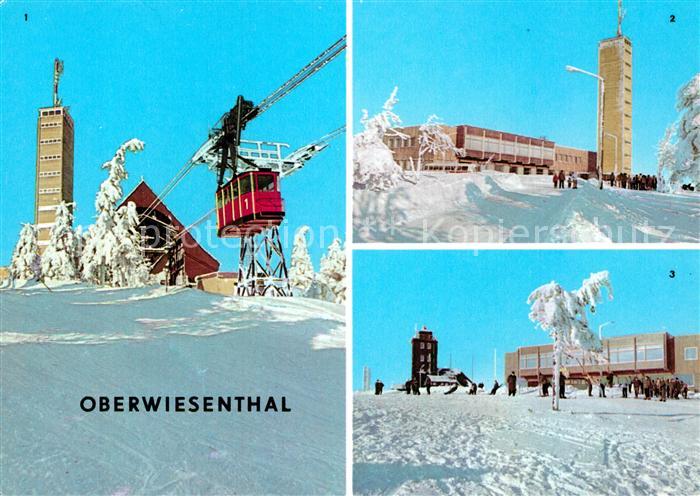 Oberwiesenthal Erzgebirge Bergbahn mit Aussichtsturm HOG Fichtelberghaus Wetterw
