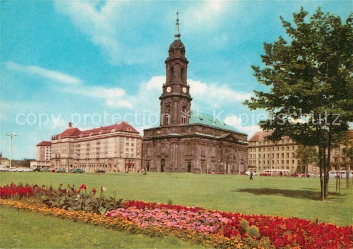 DRESDEN Elbe Kreuzkirche am Altmarkt