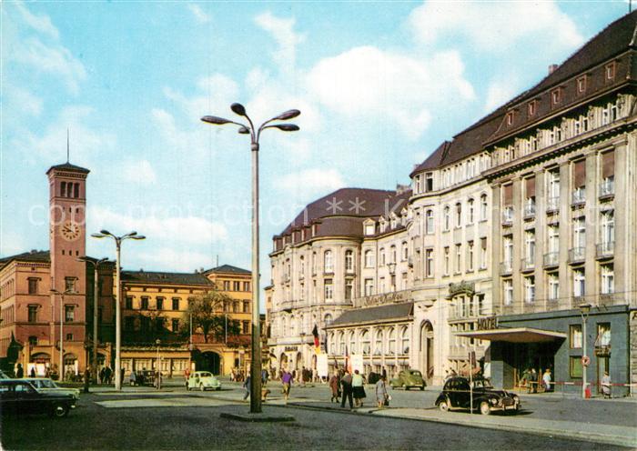 Erfurt Bahnhofsplatz mit Interhotel Erfurter Hof