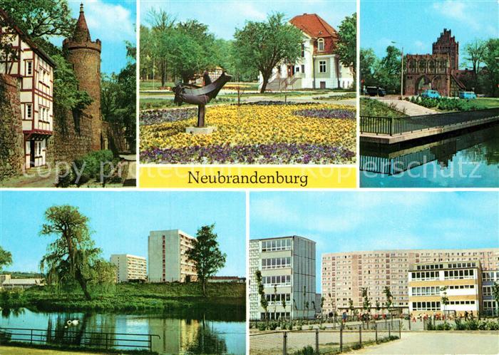 Neubrandenburg Wiekhaus Moenchenturm Stadtpark Treptower Tor Schwanenteich Erich