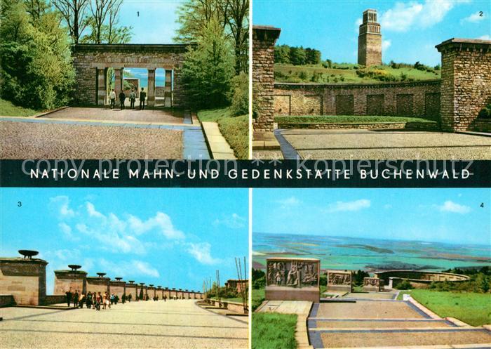 Buchenwald Weimar Eingangstor Ringgrab mit Glockenurm Strasse der Nationen Stele