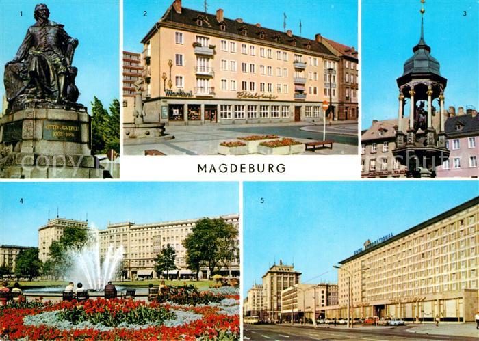 Magdeburg Otto von Guericke Denkmal Alter Markt Magdeburger Reiter Wilhelm Pieck