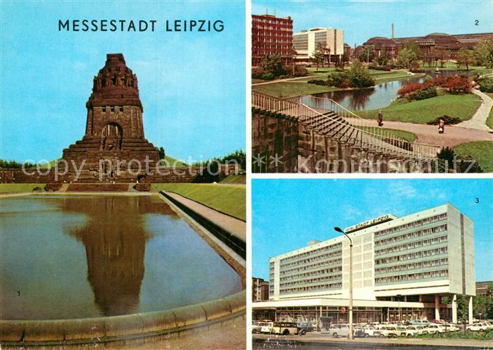 LEIPZIG Sachsen Voelkerschlachtdenkmal Schwanenteich Hauptbahnhof Interhotel Sta